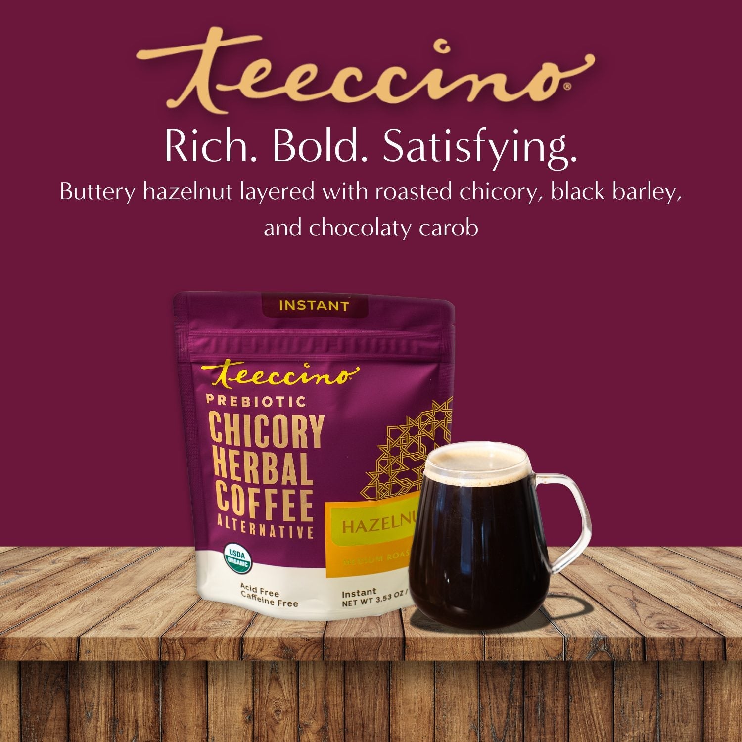 Instant Hazelnut Herbal Coffee